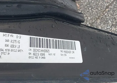 2010 Dodge Charger Sxt z USA, uszkodzony, nr VIN 2B3CA3CVXAH269625